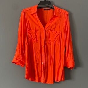 Casual Chic A.n.a Blouse Relaxed Fit Button-Up Lightweight Flowy Blouse Spring